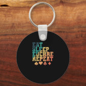 Eat Sleep Euchre Repeat Kartenspiel Karten Sleutelhanger (Voorkant)