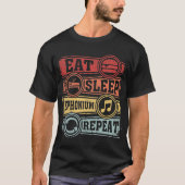 Eat Sleep Euphonium Herhalen T-shirt (Voorkant)