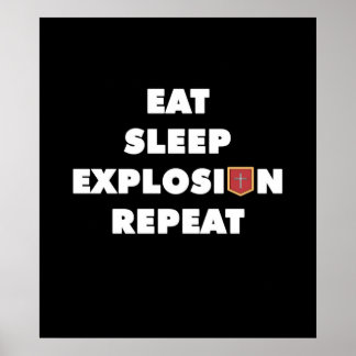Eat Sleep Explosion Herhaal Konosuba Poster