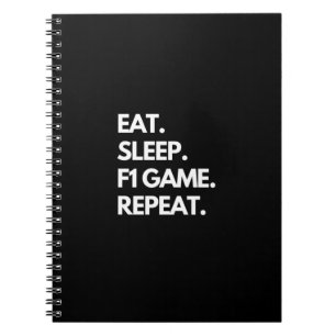 Eat Sleep F1 Game Herhalen Notitieboek
