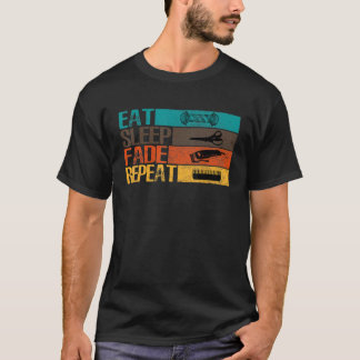 Eat Sleep Fade Herhaal Barber Hair Salon T-shirt