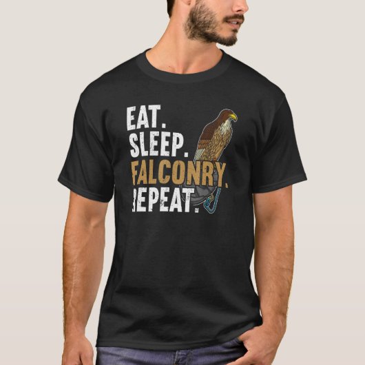 Eat Sleep Falconry Repeat Falconer T-shirt (Voorkant)