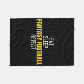 Eat Sleep Fantasy Football Herhaal Draft Fleece Deken (Voorkant (Horizontaal))