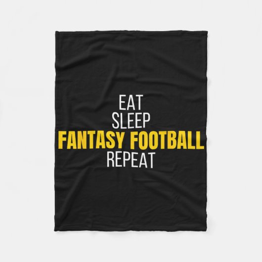 Eat Sleep Fantasy Football Herhaal Draft Fleece Deken (Voorkant)