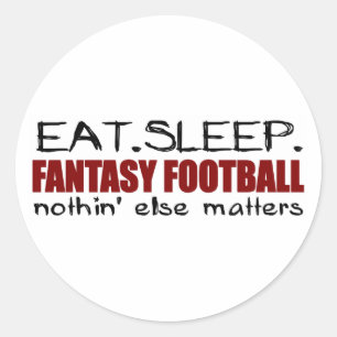 Eat Sleep Fantasy Football Ronde Sticker