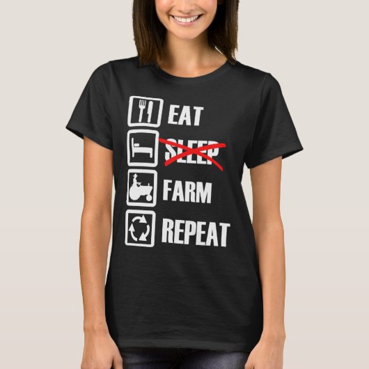 Eat Sleep Farm Repeat T-shirt (Voorkant)