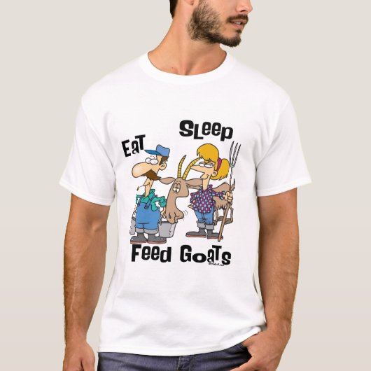 Eat Sleep Feed Geiten T-shirt (Voorkant)