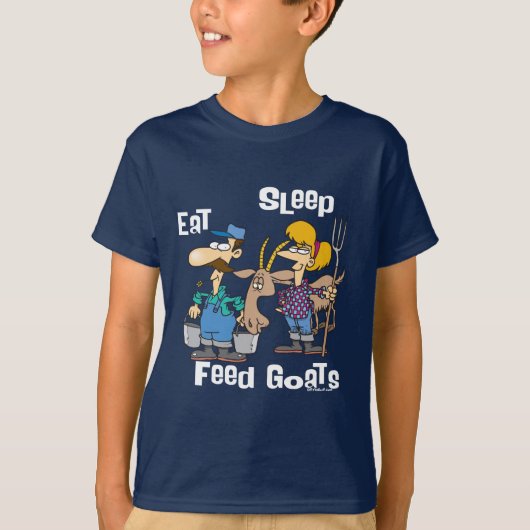 Eat Sleep Feed Geiten T-shirt (Voorkant)