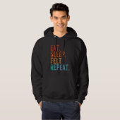 Eat Sleep Felt Herhaal Funny Felting  Hoodie (Voorkant volledig)