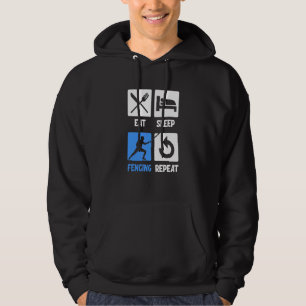 Eat Sleep Fencing Herhalen Hoodie