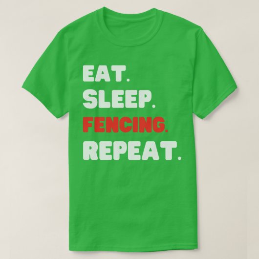 Eat Sleep Fencing Herhalen T-shirt (Design voorkant)