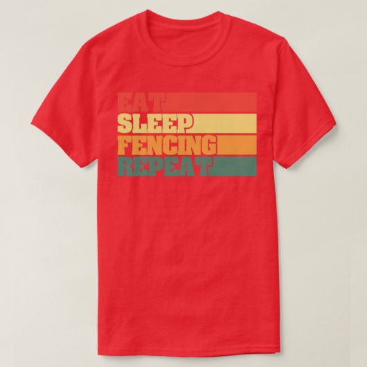 Eat Sleep Fencing Herhalen T-shirt (Design voorkant)