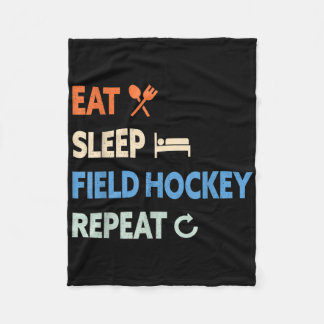 Eat Sleep Field Hockey Repeat _1 Fleece Deken