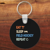 Eat Sleep Field Hockey Repeat _1 Sleutelhanger (Voorkant)