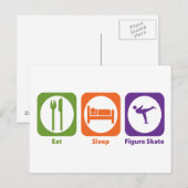 Eat Sleep Figuur Schaats Briefkaart (Voorkant / Achterkant)