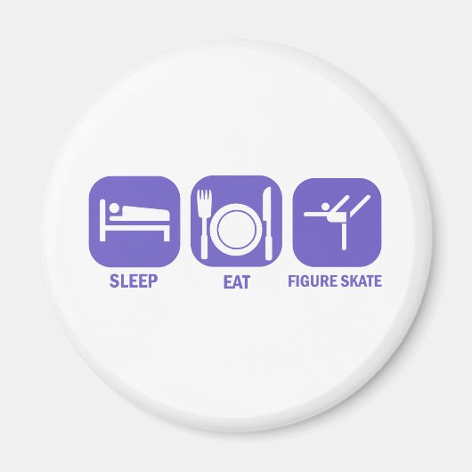 Eat Sleep Figuur Schaats Magneet (Voorkant)