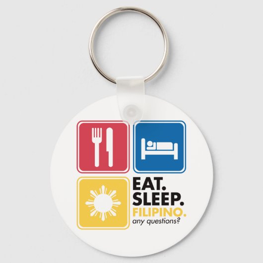 Eat Sleep Filipino Sleutelhanger (Voorkant)
