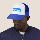 Eat Sleep Fish blauw Trucker Pet (In situ)