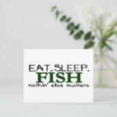 Eat Sleep Fish Briefkaart (Staand voorkant)
