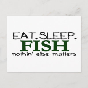 Eat Sleep Fish Briefkaart