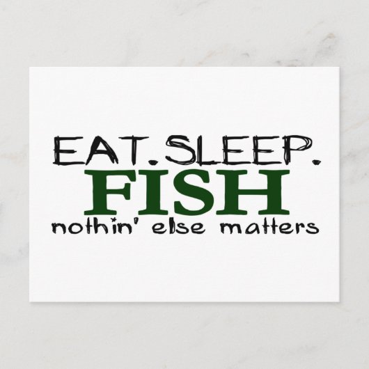 Eat Sleep Fish Briefkaart (Voorkant)