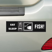 Eat Sleep FISH! Bumpersticker (Op auto)