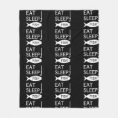 Eat Sleep Fish Fleece Deken (Voorkant)