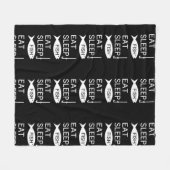 Eat Sleep Fish Fleece Deken (Voorkant (Horizontaal))