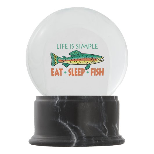 Eat Sleep Fish - Funny Fisherman's Sneeuwbol (Voorkant)