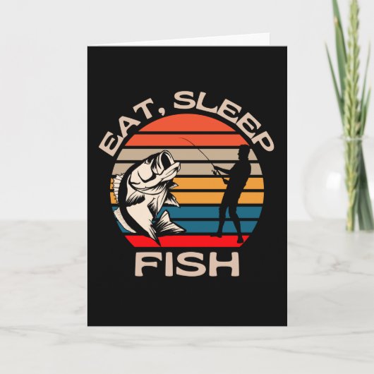 Eat Sleep Fish Funny Gevist Kaart (Voorkant)