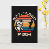 Eat Sleep Fish Funny Gevist Kaart (Gele Bloem)
