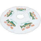 Eat Sleep Fish - Funny Vist Gezegde Kerstboom Rok (Gekanteld)