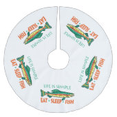 Eat Sleep Fish - Funny Vist Gezegde Kerstboom Rok (Voorkant)