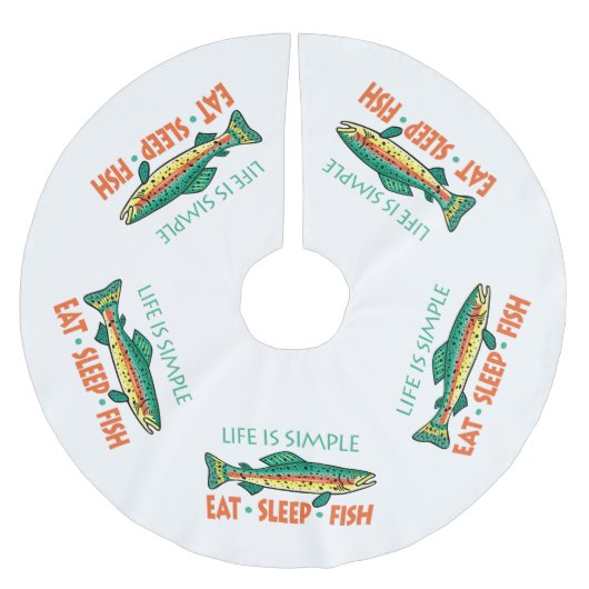 Eat Sleep Fish - Funny Vist Gezegde Kerstboom Rok (Voorkant)