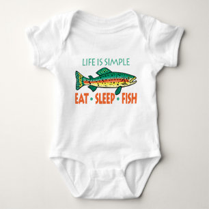 Eat Sleep Fish - Funny Vist Gezegde Romper