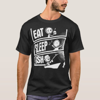 Eat Sleep Fish Funny voor papa T-shirt