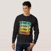 Eat Sleep Fish Herhaal levensstijl Trui (Voorkant volledig)