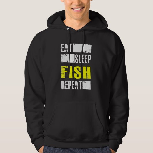 Eat Sleep Fish Herhalen - Fisher Hoodie (Voorkant)