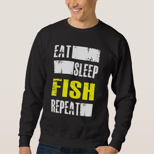 Eat Sleep Fish Herhalen - Fisher Trui (Voorkant)