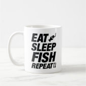 Eat Sleep Fish Herhalen Koffiemok (Links)