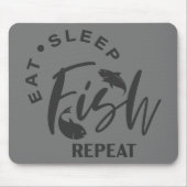 Eat Sleep Fish Herhalen Muismat (Voorkant)