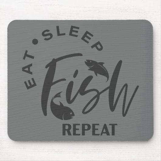 Eat Sleep Fish Herhalen Muismat (Voorkant)
