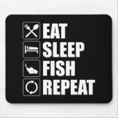 Eat Sleep Fish Herhalen Muismat (Voorkant)