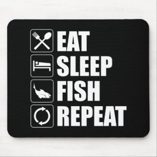 Eat Sleep Fish Herhalen Muismat