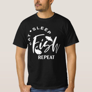 Eat Sleep Fish Herhalen T-shirt