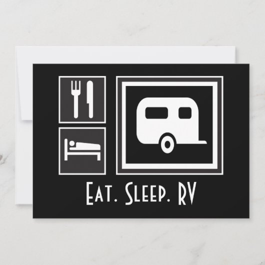 Eat Sleep FISH! Je bent uitgenodigd op een Camping Kaart (Voorkant)