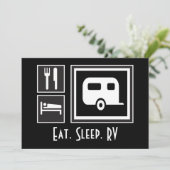 Eat Sleep FISH! Je bent uitgenodigd op een Camping Kaart (Staand voorkant)