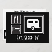 Eat Sleep FISH! Je bent uitgenodigd op een Camping Kaart (Voorkant / Achterkant)