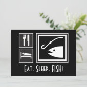 Eat Sleep FISH! Je bent uitgenodigd op een Geviste Kaart (Staand voorkant)