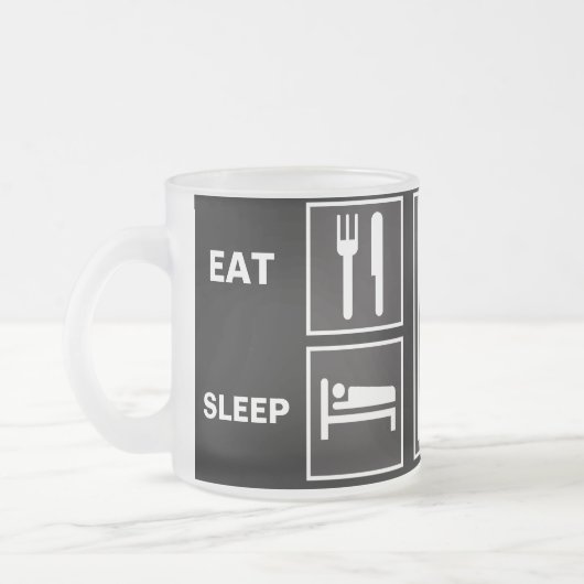 Eat Sleep FISH! Matglas Koffiemok (Links)